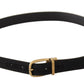 Dolce & Gabbana Elegant Black Canvas-Leather Men's Belt