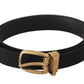 Dolce & Gabbana Elegant Black Canvas-Leather Men's Belt