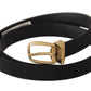 Dolce & Gabbana Elegant Black Canvas-Leather Men's Belt