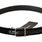 Dolce & Gabbana Elegant Black Cotton-Leather D&G Belt