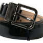 Dolce & Gabbana Elegant Black Leather Belt with Metal Buckle