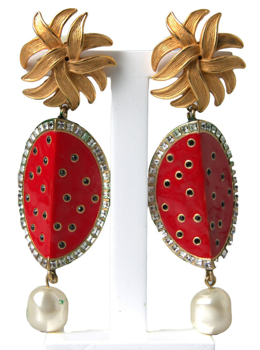 Dolce & Gabbana Radiant Red Watermelon Clip-On Earrings