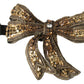 Dolce & Gabbana Gold Crystal Embellished Silk Bowtie