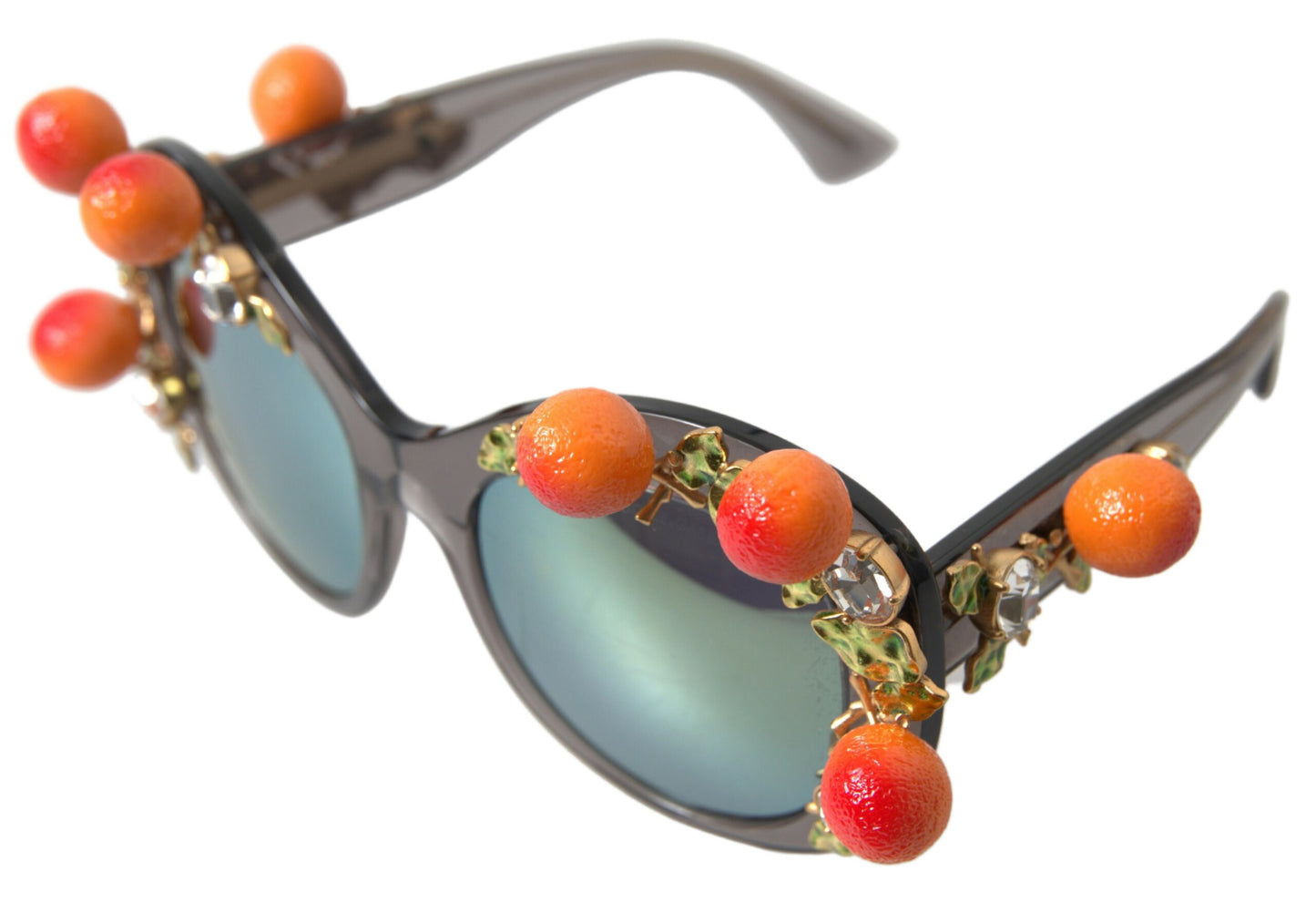 Dolce & Gabbana Chic Gray Crystal Applique Women's Sunglasses