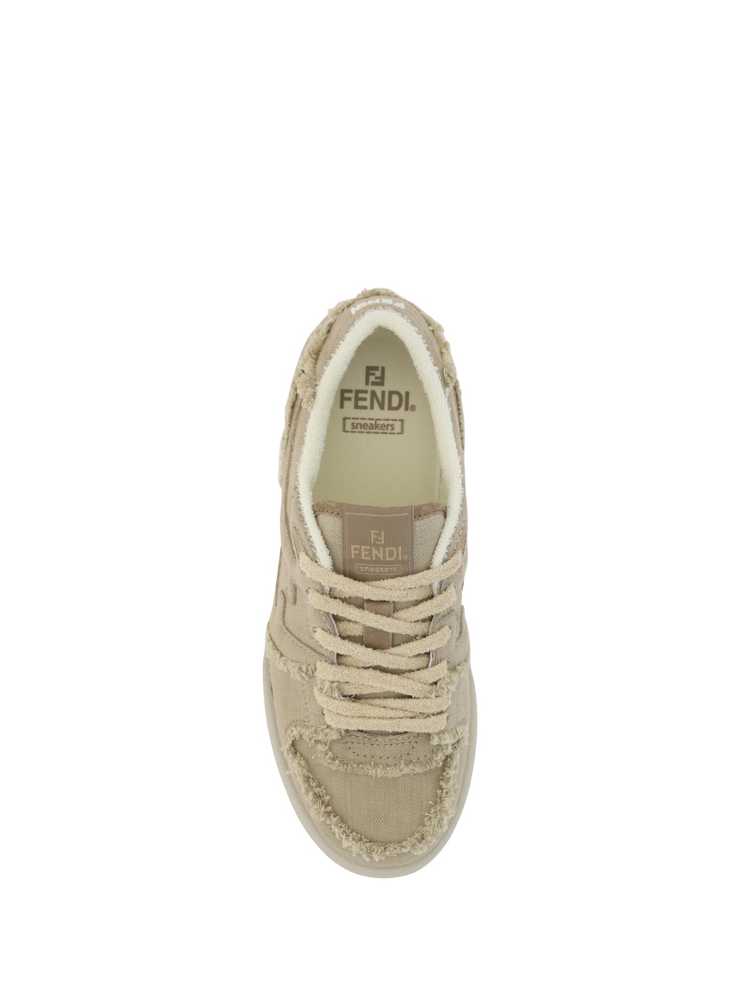 Fendi Sleek Grey Low Top Leather Sneakers