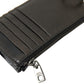 Dolce & Gabbana Elegant Black Leather Lanyard Cardholder