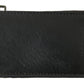 Dolce & Gabbana Elegant Black Leather Lanyard Cardholder