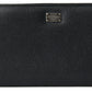 Dolce & Gabbana Elegant Black Leather Zip Wallet