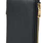 Dolce & Gabbana Elegant Black Leather Cardholder with Zip Detail