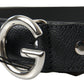 Dolce & Gabbana Elegant Black Leather Belt with Metal Buckle