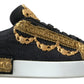 Dolce & Gabbana Elegant Portofino Sneakers in Black & Gold