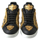 Dolce & Gabbana Elegant Portofino Sneakers in Black & Gold