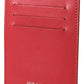 Dolce & Gabbana Elegant Red Leather Lanyard Card Holder