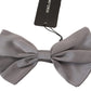 Dolce & Gabbana Elegant Silver Gray Silk Bow Tie