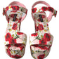 Dolce & Gabbana Floral Ankle Strap Wedge Sandals