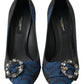 Dolce & Gabbana Elegant Blue Crystal Embellished Pumps