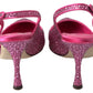 Dolce & Gabbana Elegant Slingback Heels in Pink Silk Blend