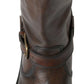 Dolce & Gabbana Elegant Brown Leather Mid-Calf Biker Boots