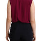 PINKO Elegant Plum V-Neck Sleeveless Bodysuit