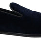 Dolce & Gabbana Elegant Blue Velvet Loafers for Men