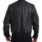 Dolce & Gabbana Elegant Black Leather Bomber Jacket