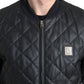 Dolce & Gabbana Elegant Black Leather Bomber Jacket