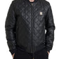 Dolce & Gabbana Elegant Black Leather Bomber Jacket