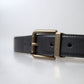 Dolce & Gabbana Elegant Black Leather Belt with Metal Buckle