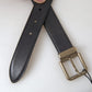 Dolce & Gabbana Elegant Black Leather Belt with Metal Buckle