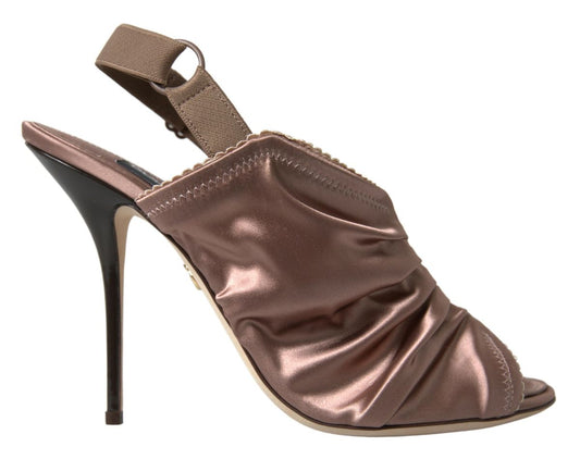 Dolce & Gabbana Elegant Slingback Stiletto Heels in Light Brown