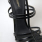 Dolce & Gabbana Elegant Black Leather Stiletto Sandals