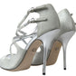 Dolce & Gabbana Elegant Shimmering Silver High-Heeled Sandals