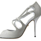 Dolce & Gabbana Elegant Shimmering Silver High-Heeled Sandals