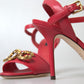 Dolce & Gabbana Red Stiletto Sandal Heels