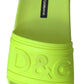 Dolce & Gabbana Elegant Yellow Green Slide Sandals