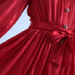 Dolce & Gabbana Elegant Red Silk Midi Dress with Button Detail