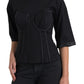 Dolce & Gabbana Timeless Black Silk Blend Corset Top