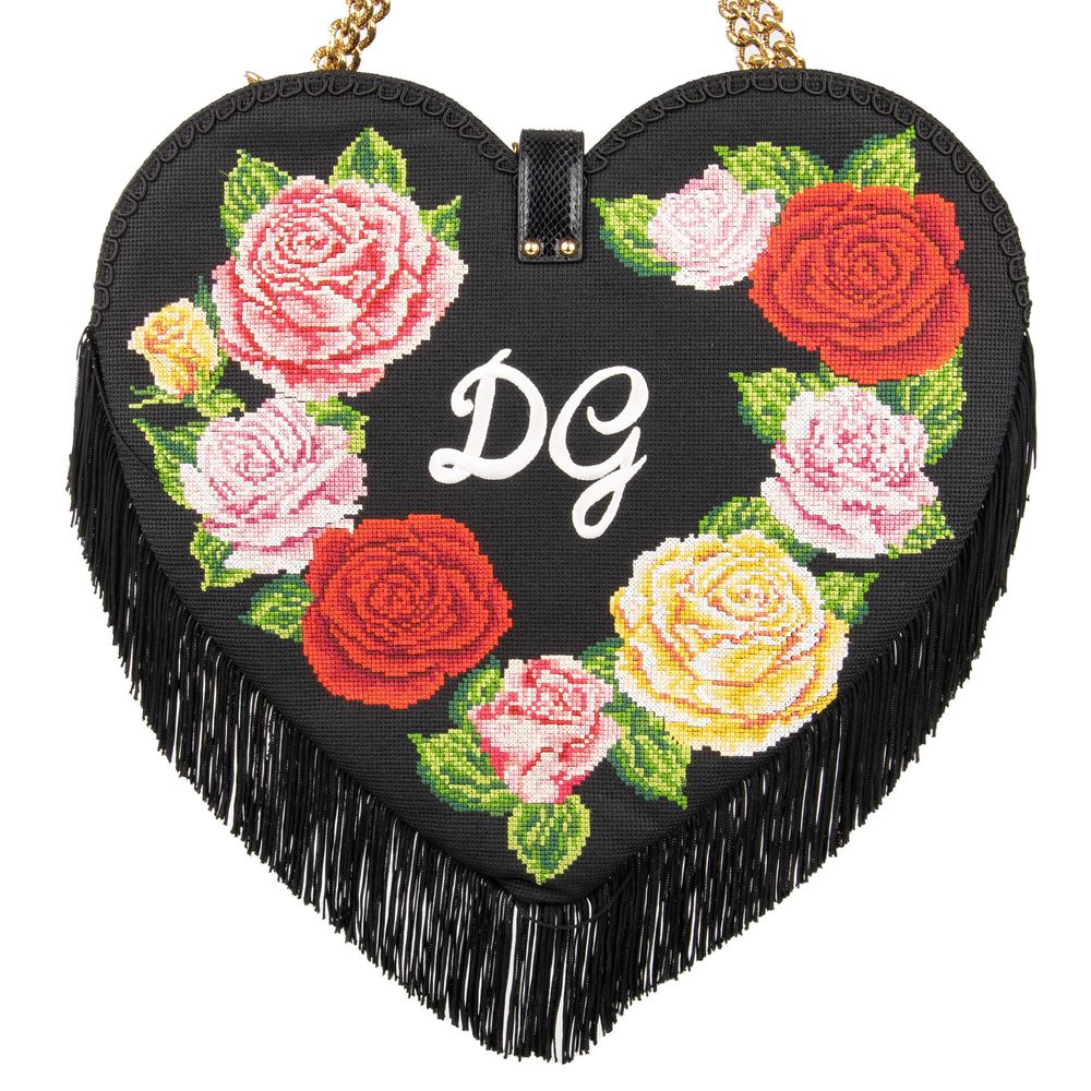 Dolce & Gabbana Elegant Black Viscose Blend Crossbody Bag