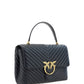 PINKO Elegant Black Calf Leather Handbag