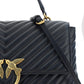 PINKO Elegant Black Calf Leather Handbag