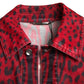 Dolce & Gabbana Vibrant Red Leopard Print Denim Jacket