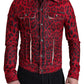 Dolce & Gabbana Vibrant Red Leopard Print Denim Jacket