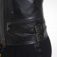 Dolce & Gabbana Sleek Black Leather Biker Jacket