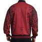 Dolce & Gabbana Red Leopard Polyester Bomber Full Zip  Jacket