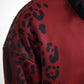Dolce & Gabbana Red Leopard Polyester Bomber Full Zip  Jacket
