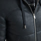 Dolce & Gabbana Elegant Black Leather Full Zip Hoodie