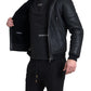 Dolce & Gabbana Elegant Black Leather Full Zip Hoodie