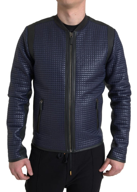 Dolce & Gabbana Elegant Blue Nylon Zip Blouson Jacket