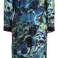 Dolce & Gabbana Marble Blue Silk Long Robe Luxury Sleepwear