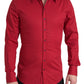 Dolce & Gabbana Red Slim Fit Cotton Stretch Shirt